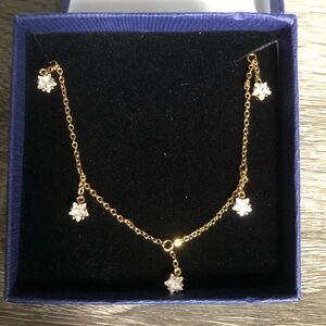 14kt Gold Plated Sterling Silver & Cubic Zirconia Star Necklace